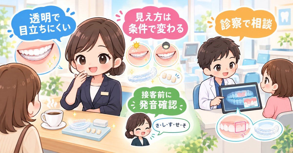 接客中も気づかれにくい？見えない矯正が目立ちにくい理由と注意点